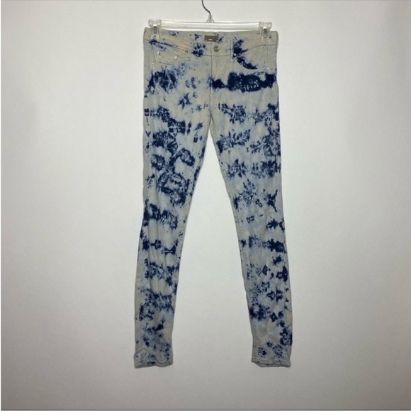 MOTHER Looker Skinny Jeans 27 Icebreaker Blue & White - Picture 12 of 13